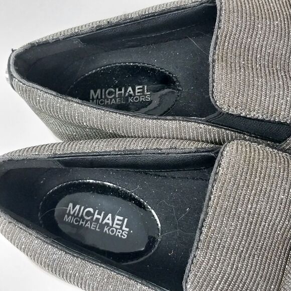 Michael Michael Kors Slip on Shoes. Silver sparkle color. Size 7M. - Picture 8 of 16